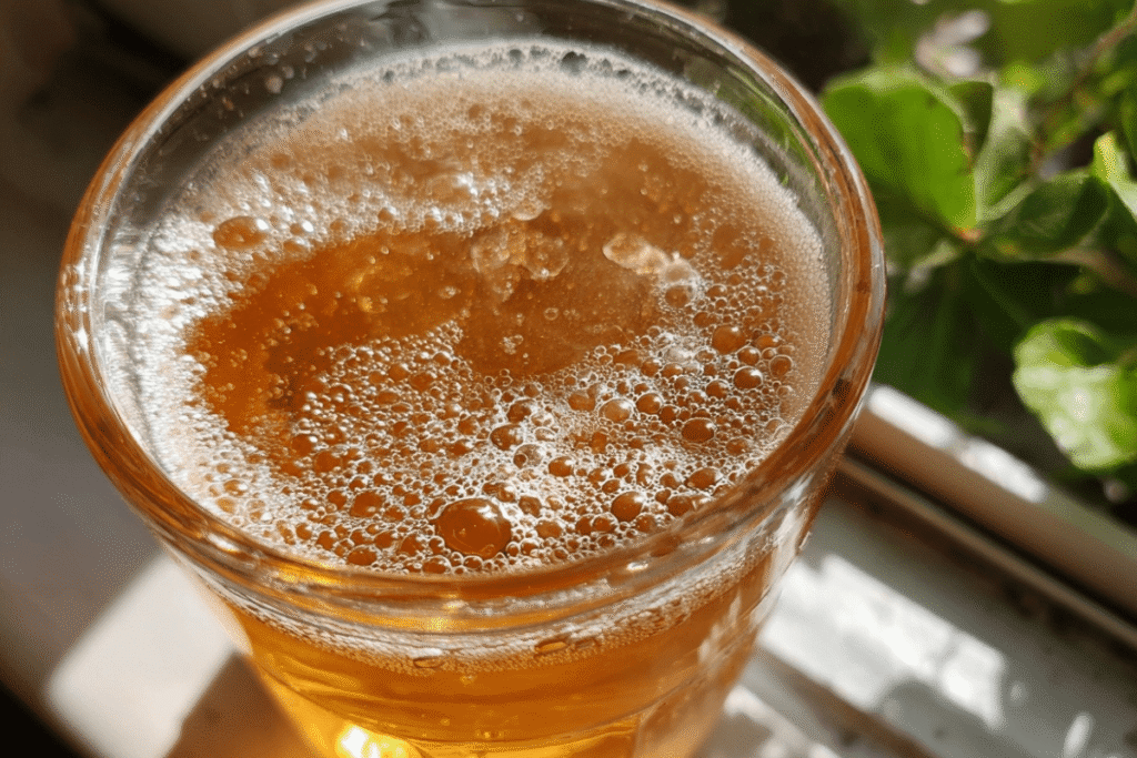 mixing apple cider vinegar and baking soda