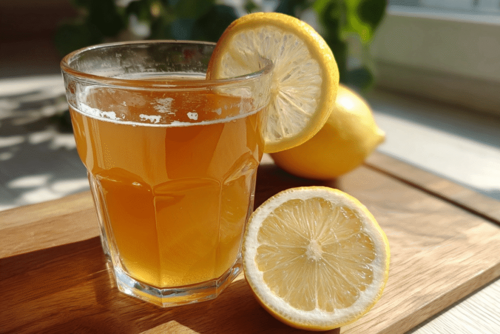 served apple cider vinegar and lemon juice