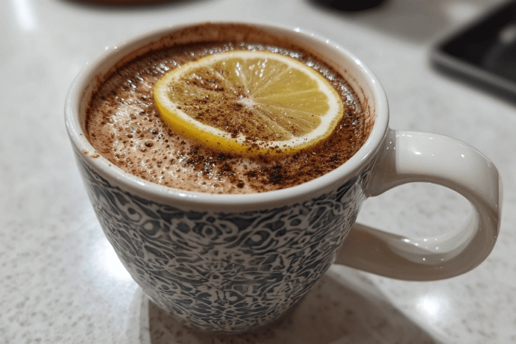 Served coffee loophole drink ready to enjoy