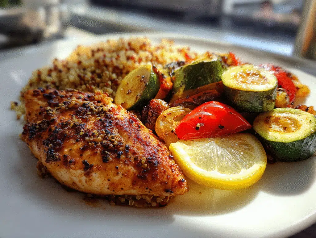 Melissa McCarthy weight loss meal with lean protein and vegetables