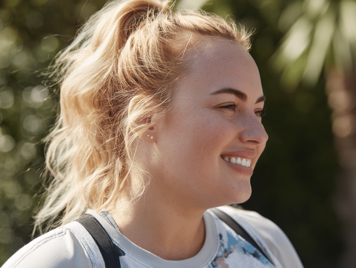 Rebel Wilson weight loss transformation walking in activewear