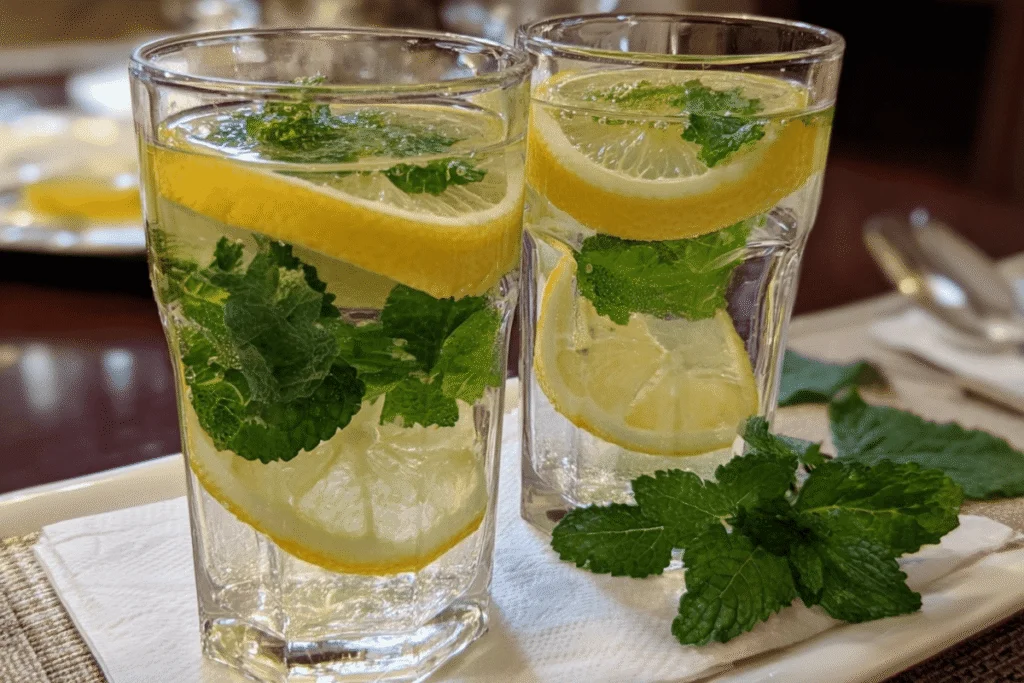 lemon balm weight loss recipe served in glasses