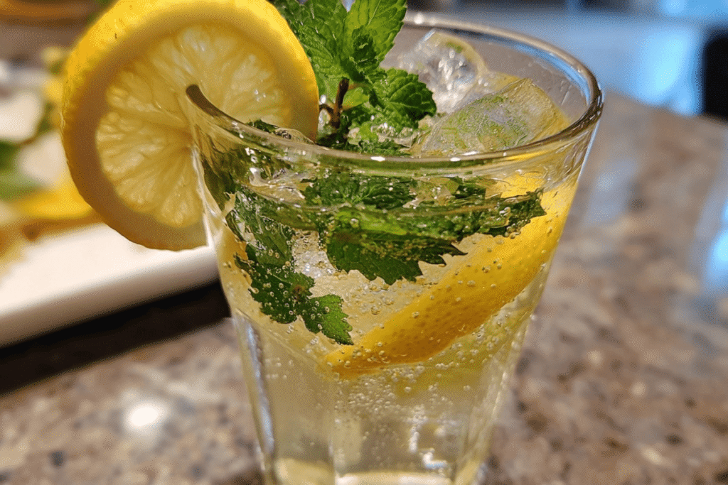 Lemon balm water serving