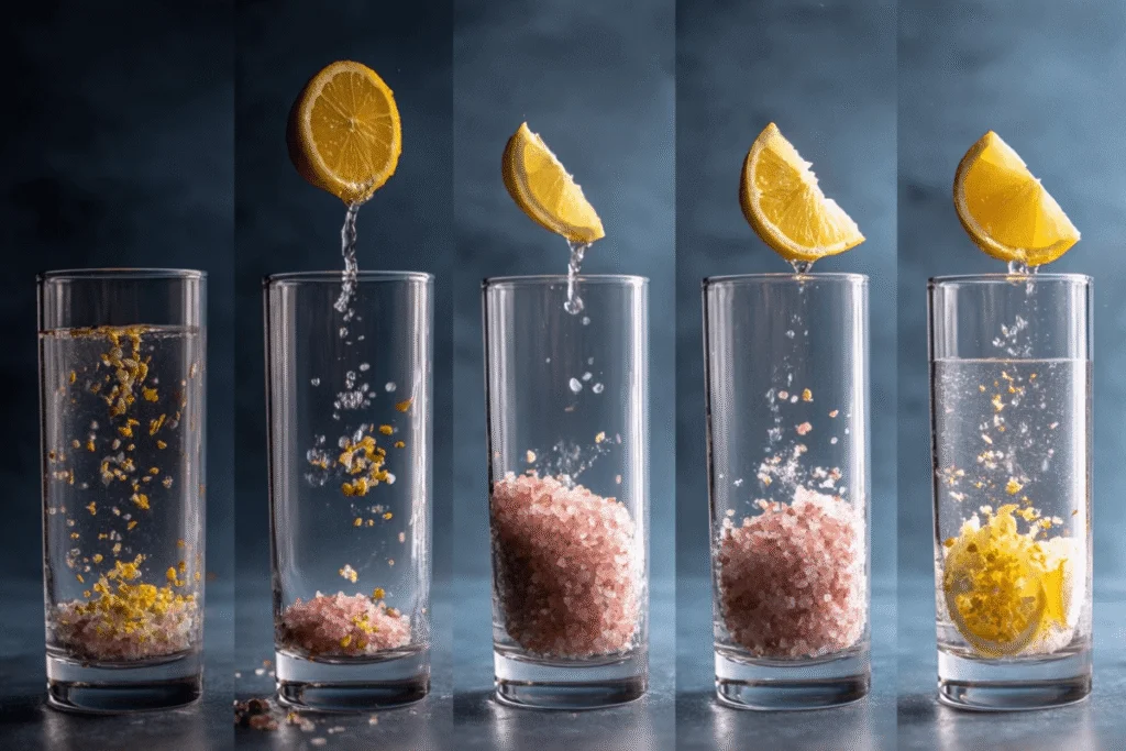 how to make lemon water Himalayan pink salt