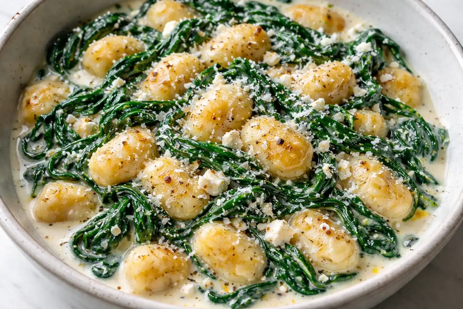 Creamy Gnocchi with Spinach and Feta