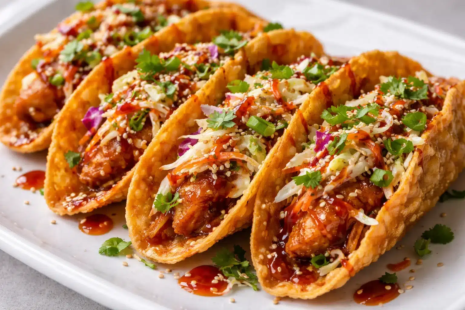 Crispy Chicken Wonton Tacos