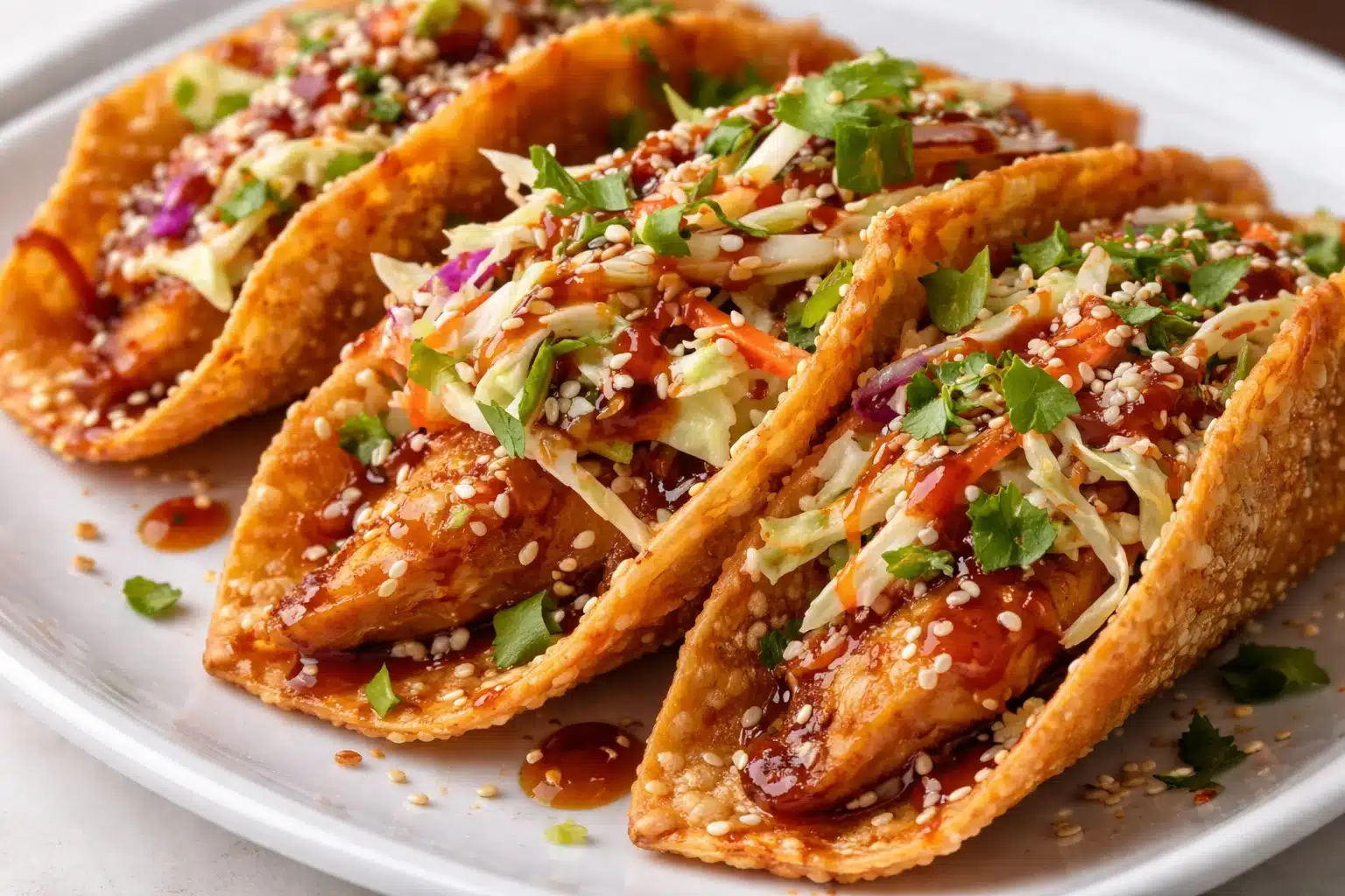 Crispy Chicken Wonton Tacos