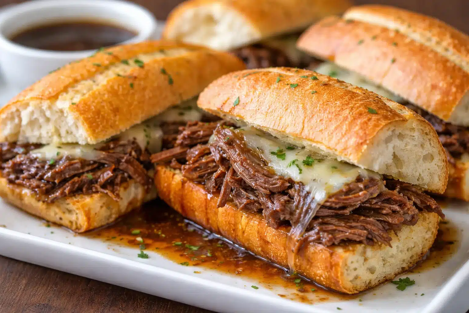 Crockpot French Dip Sandwiches