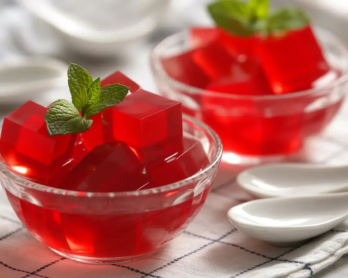 A refreshing drink made with gelatin powder and hot water for appetite control and hydration.