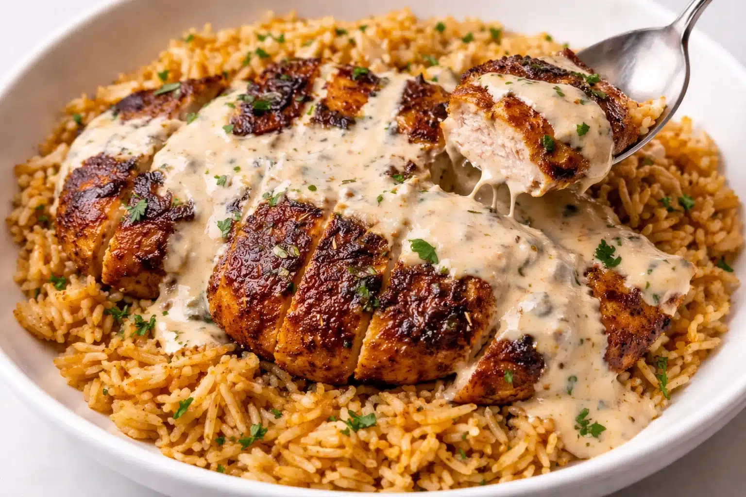 High Protein Creamy Cajun Chicken & Rice