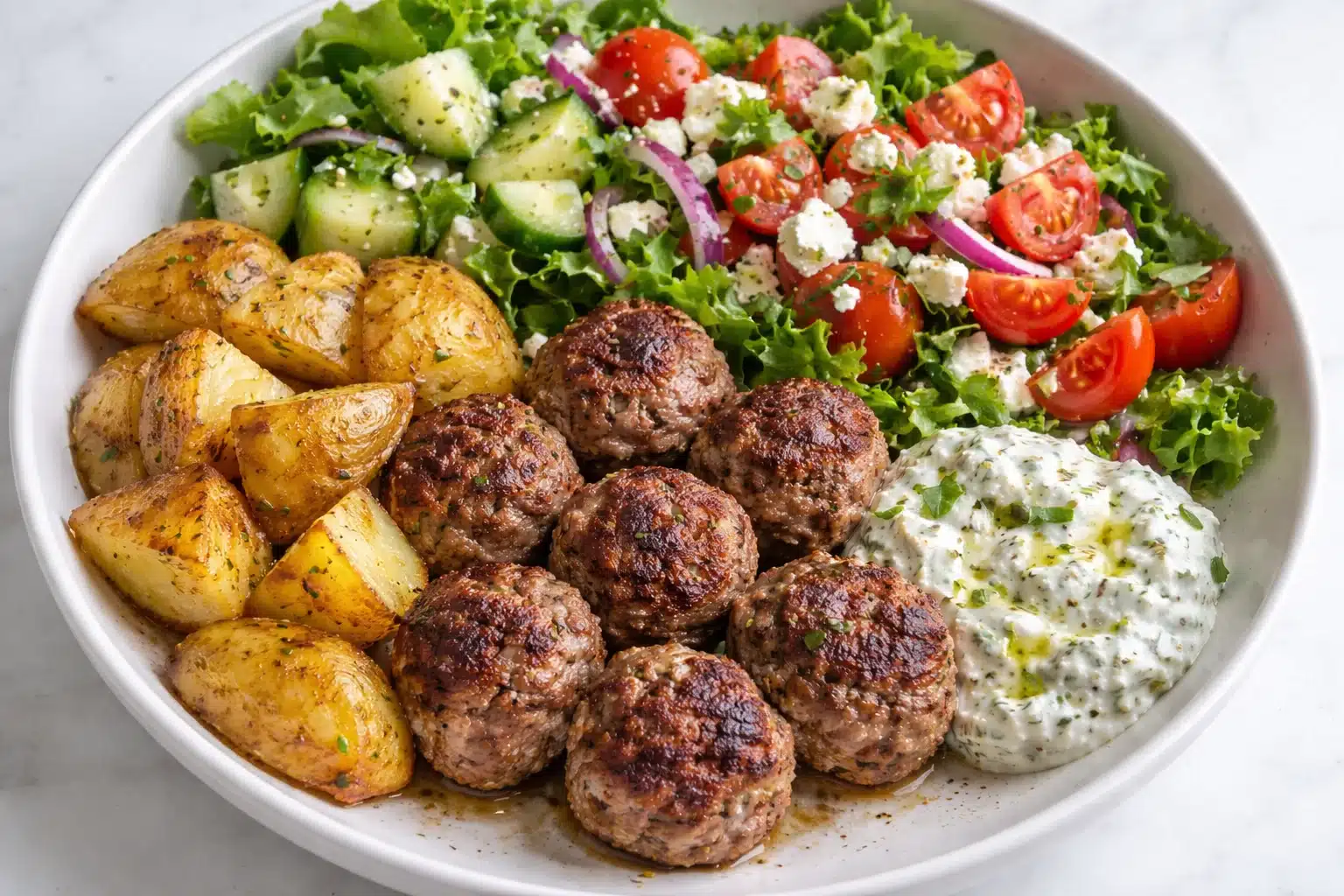 Mediterranean Meatball Bowl