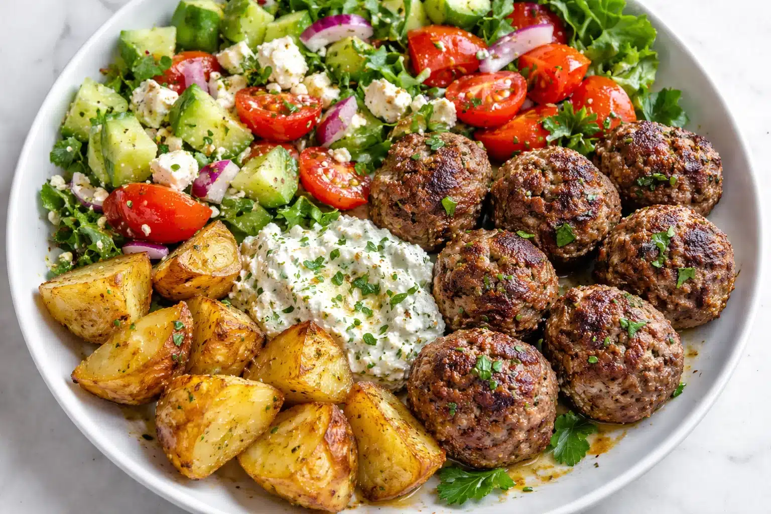 Mediterranean Meatball Bowl