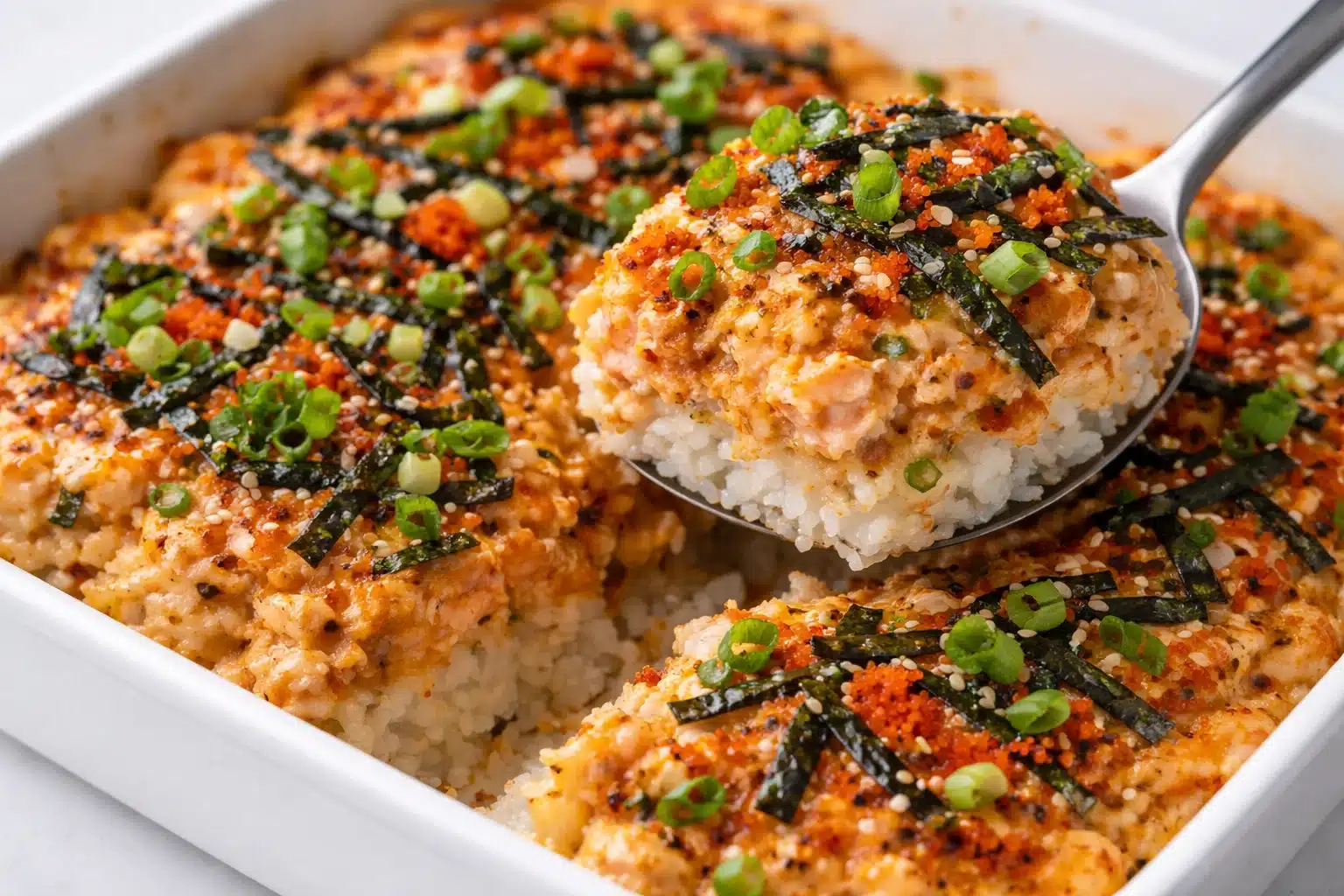 Spicy Salmon Sushi Bake Recipe