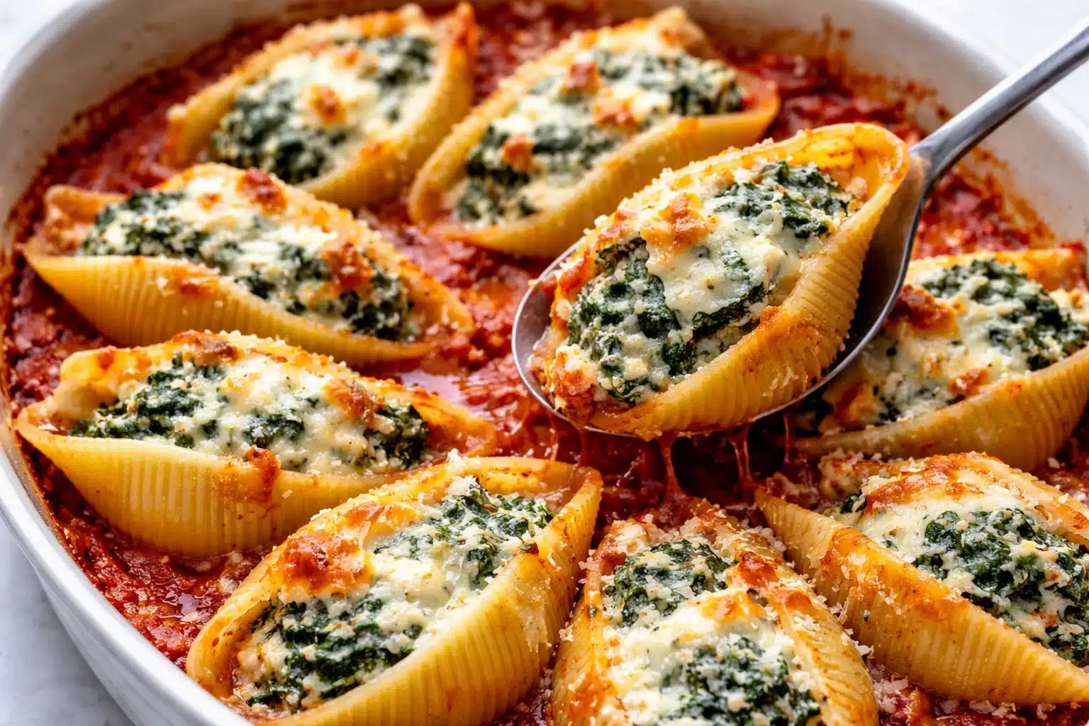 Spinach and Ricotta Stuffed Shells