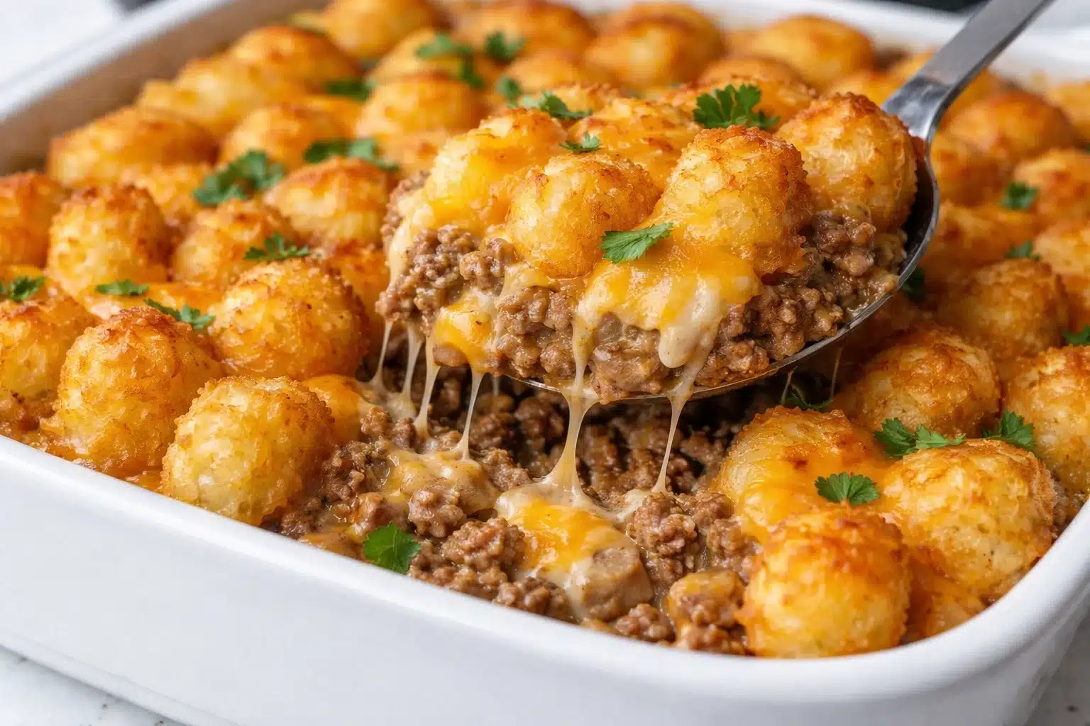Tater Tot Casserole with Ground Beef